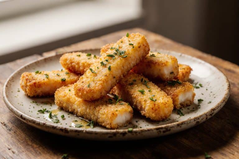 tiefgefrorene fischstäbchen im airfryer