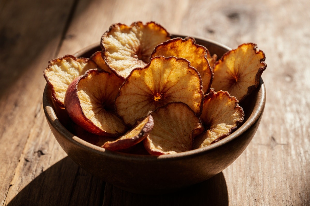 apfel airfryer knusprig serviert