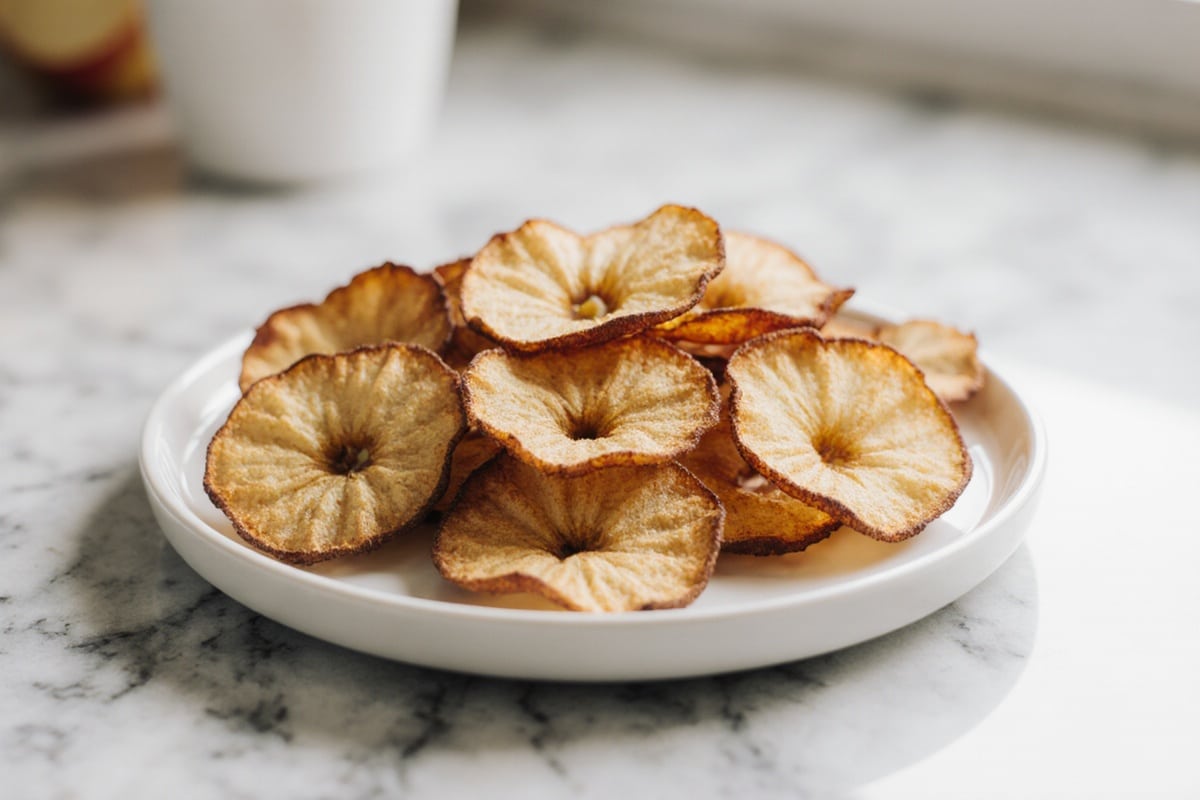 Airfryer Apfelchips Rezept 2 apfelchips airfryer - gesund und knusprig serviert