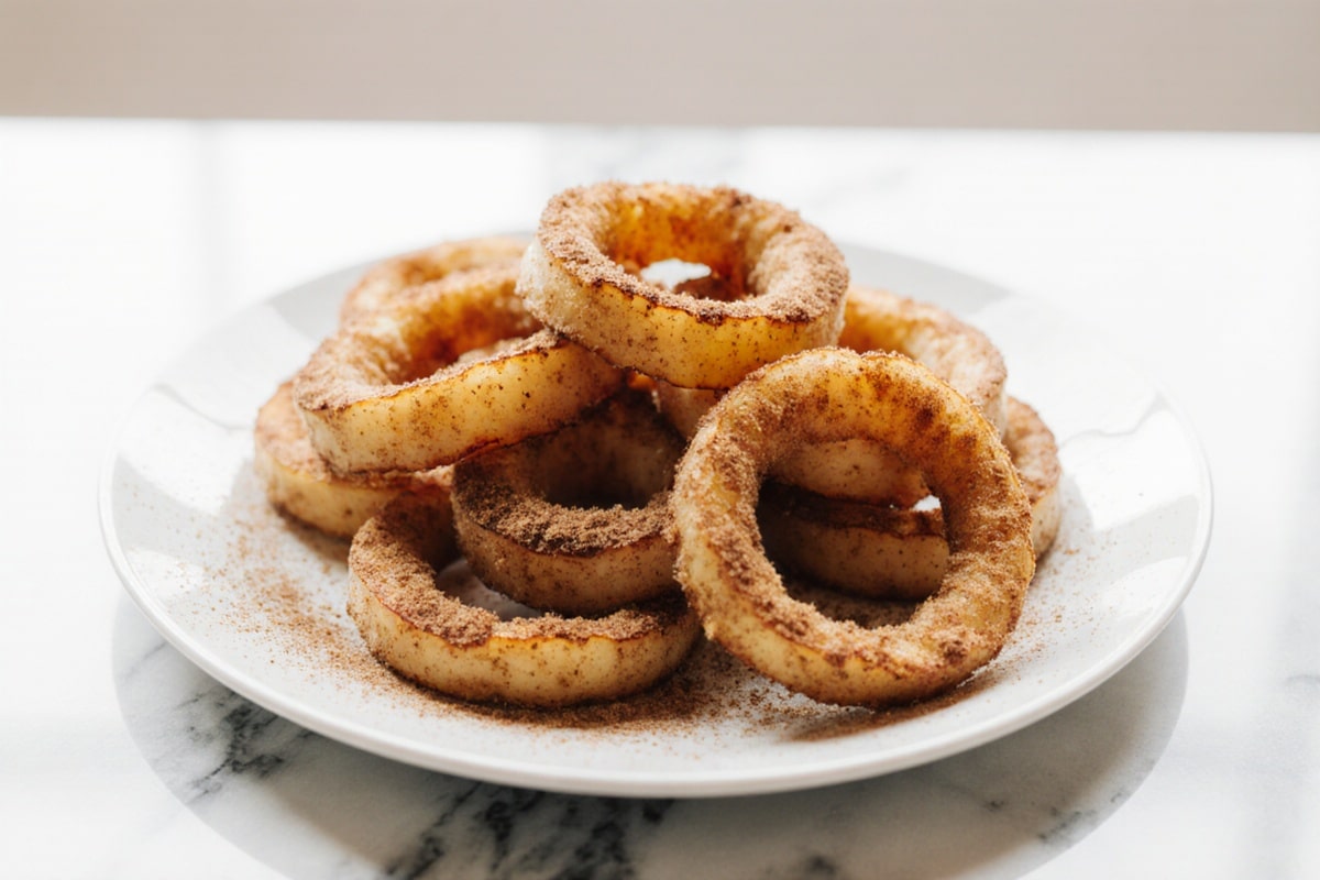 apfelringe airfryer knusprig serviert