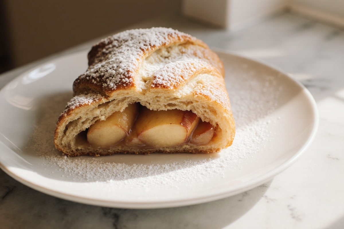 Airfryer Apfelstrudel Rezept 2 apfelstrudel im airfryer knusprig serviert