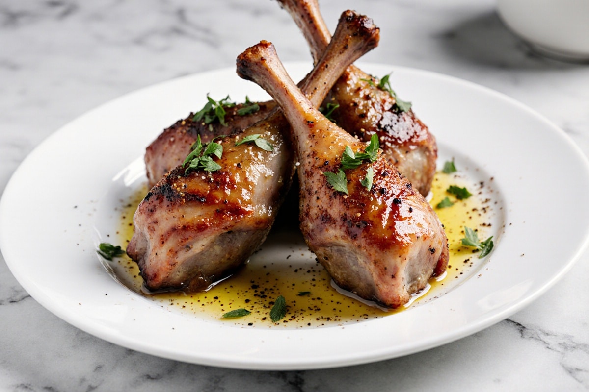 entenkeule im airfryer knusprig serviert