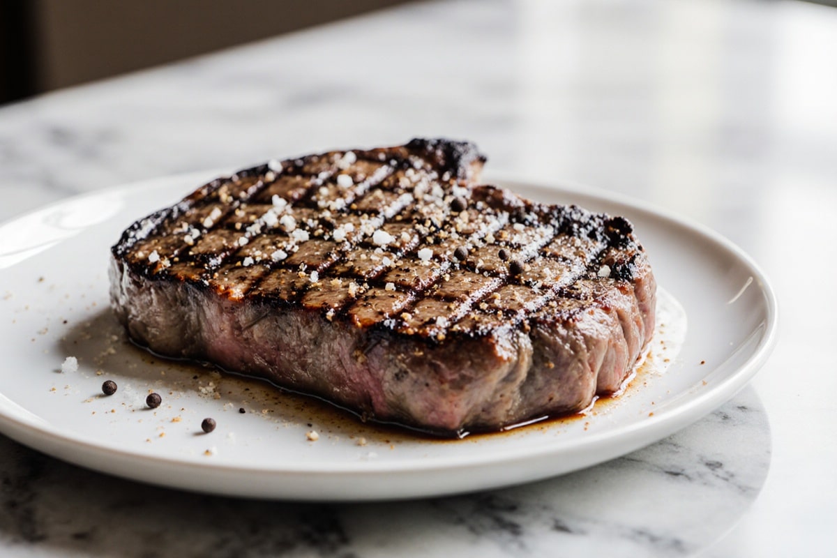 entrecote im airfryer knusprig serviert