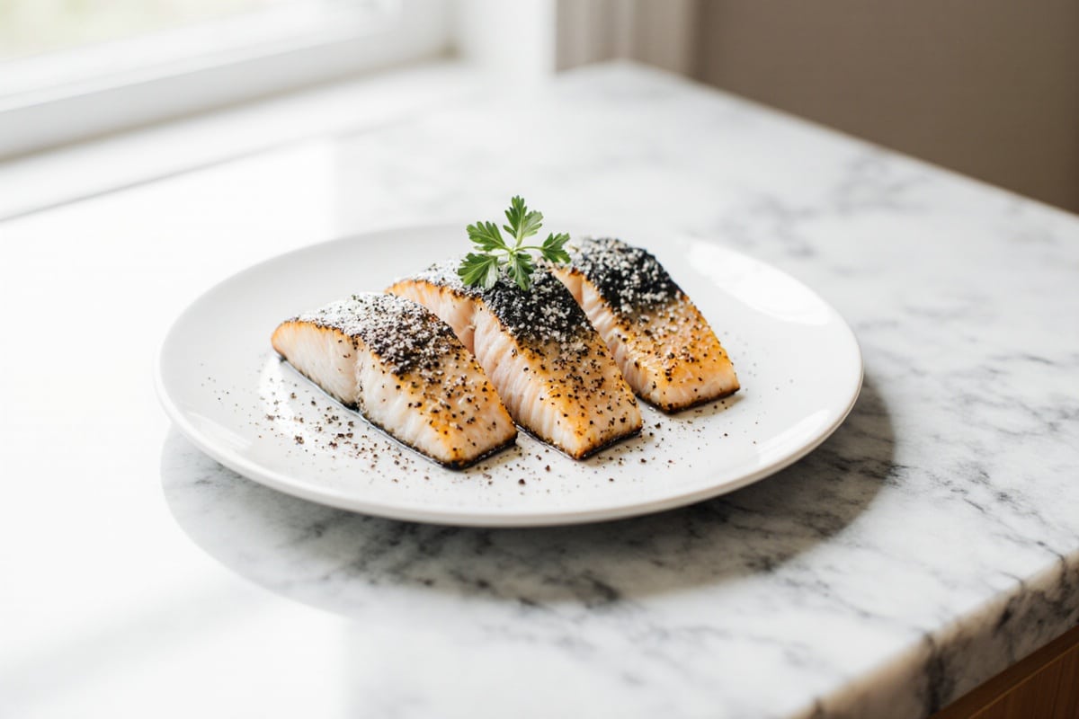 fischfilet im airfryer knusprig serviert