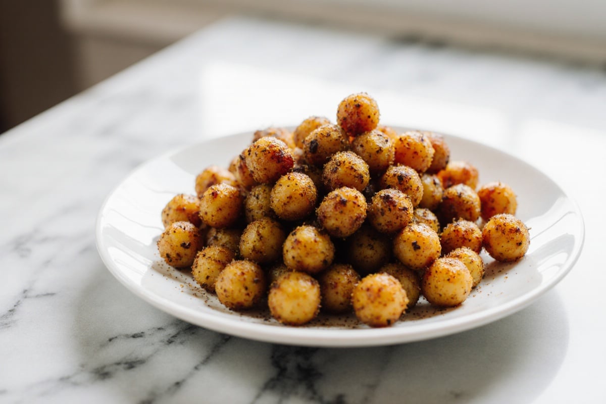 kichererbsen im airfryer knusprig serviert