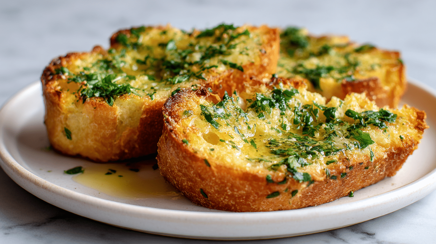 Leckeres Airfryer Knoblauchbrot frisch aus dem Gerät