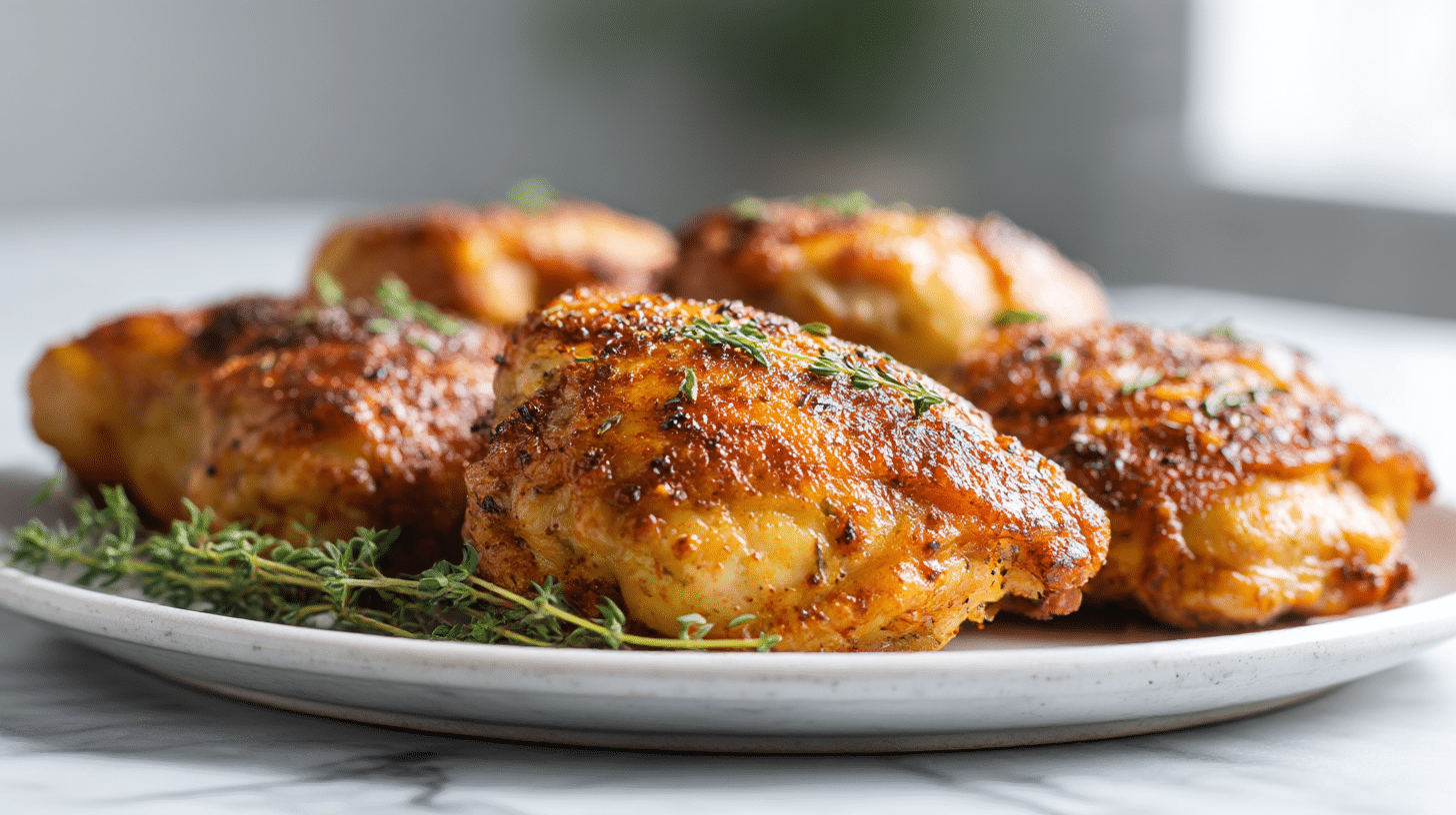 Knuspriger kurczak z airfryer auf einem Teller serviert