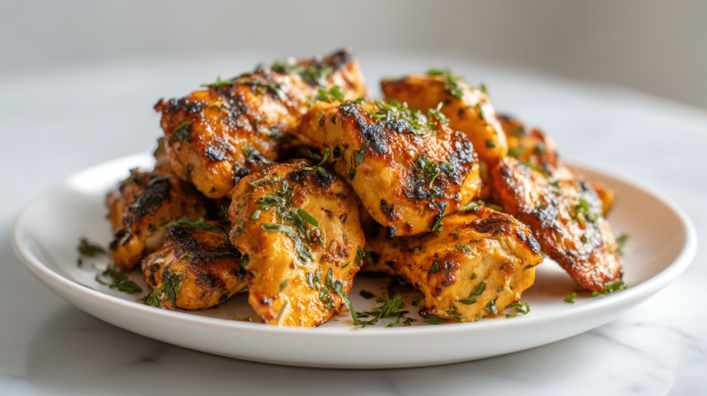 Leckeres mariniertes hähnchen airfryer frisch zubereitet