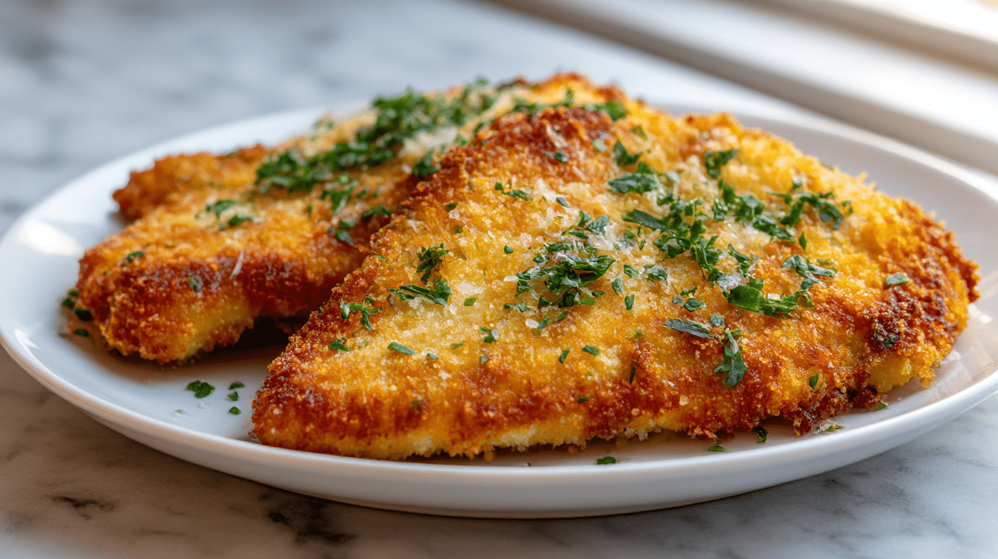 Dieses parmesan hähnchen airfryer ist perfekt knusprig und saftig.
