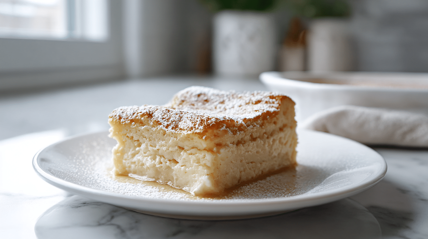 Quarkauflauf Airfryer in goldbrauner Farbe, ideal für ein schnelles Dessert.
