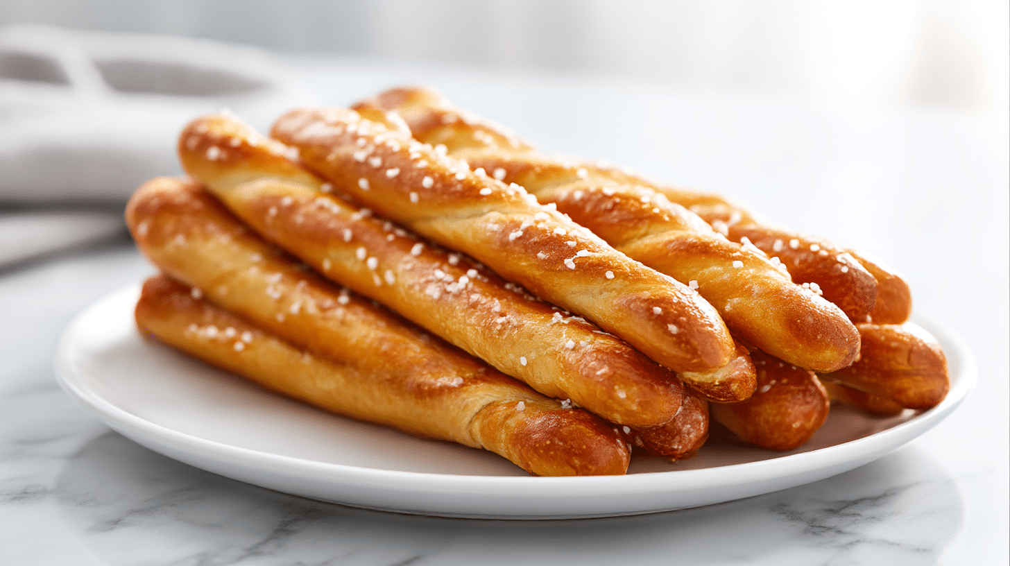 Ein Tablett mit lauengestangen air fryer, appetitlich angerichtet.