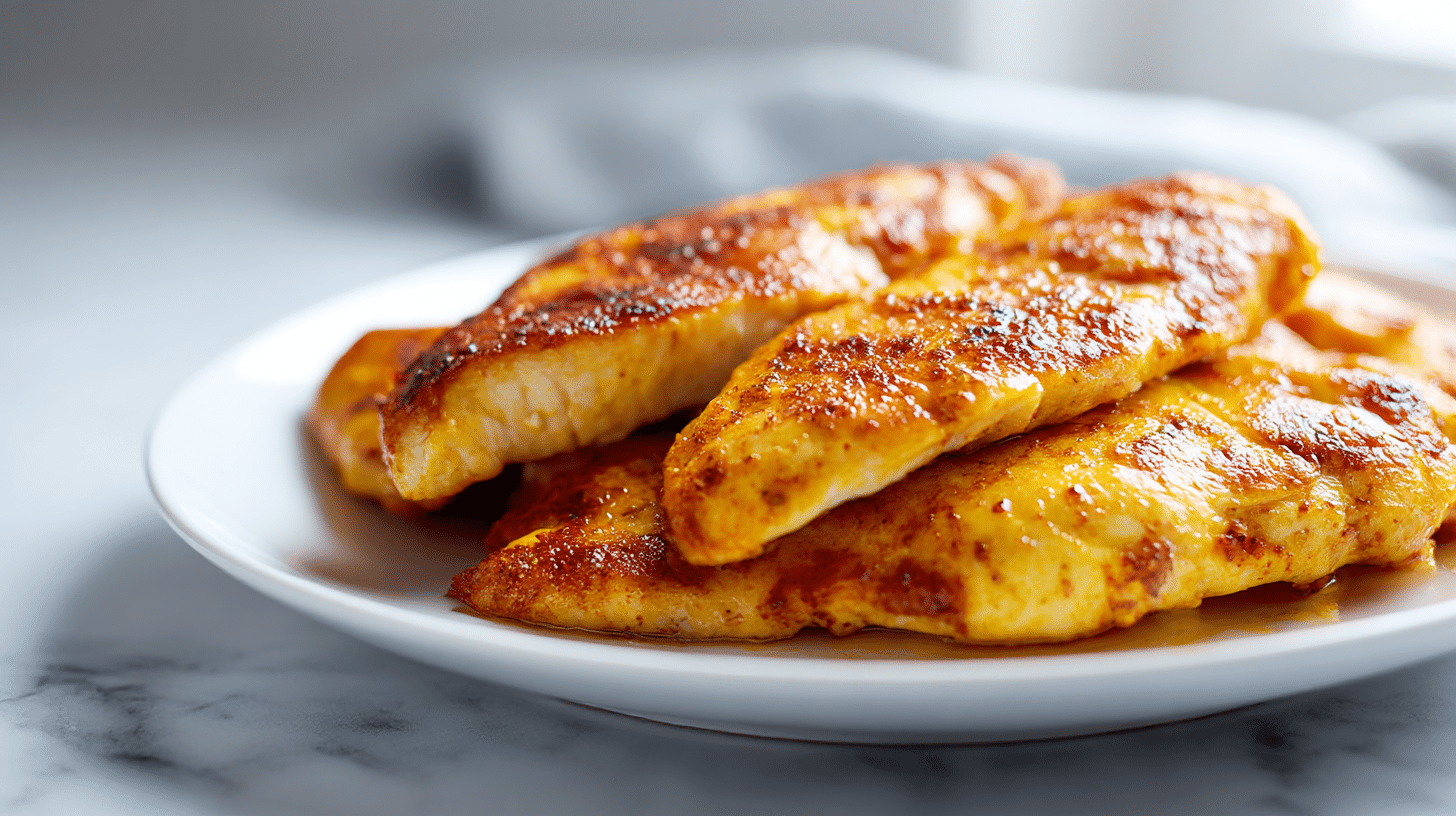 Leckeres low carb air fryer Mahlzeit serviert