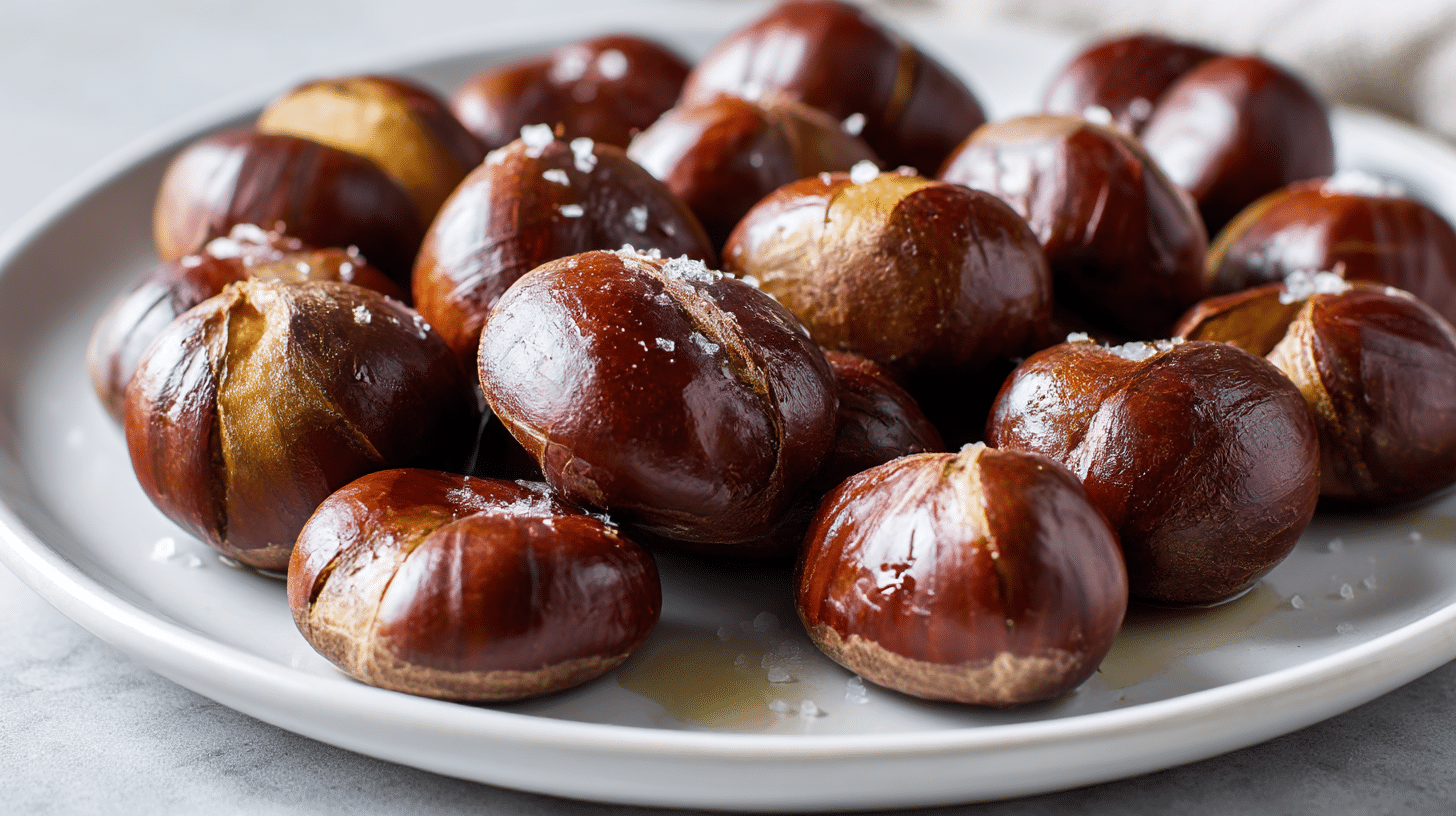 maronen im air fryer mit einem Hauch von Knoblauch