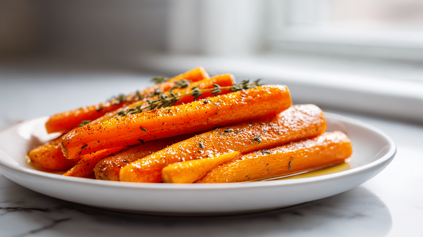 Rosa und goldbraun, möhren im air fryer.