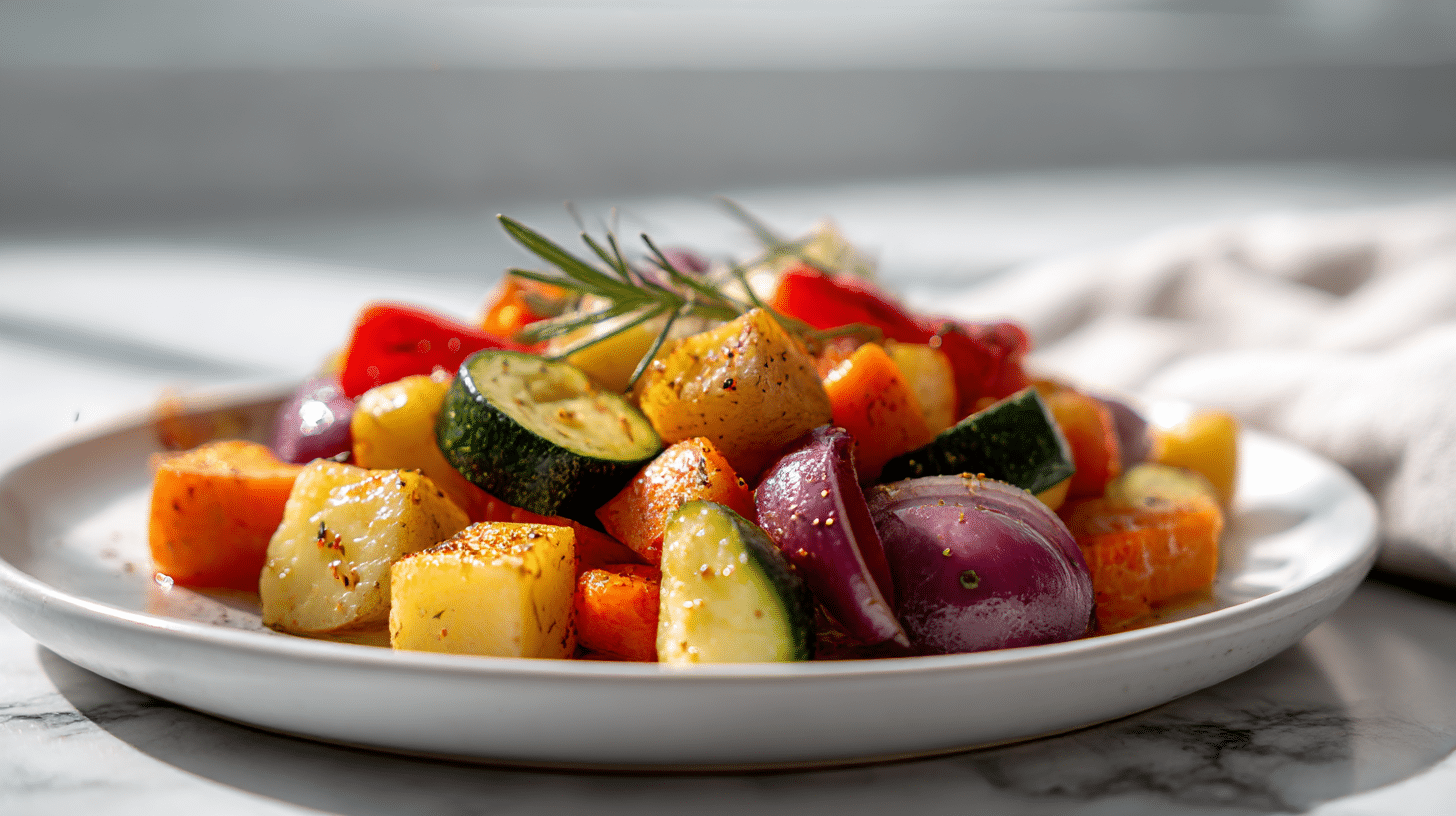 Vielfältiger ofengemüse air fryer Mix voller Farben