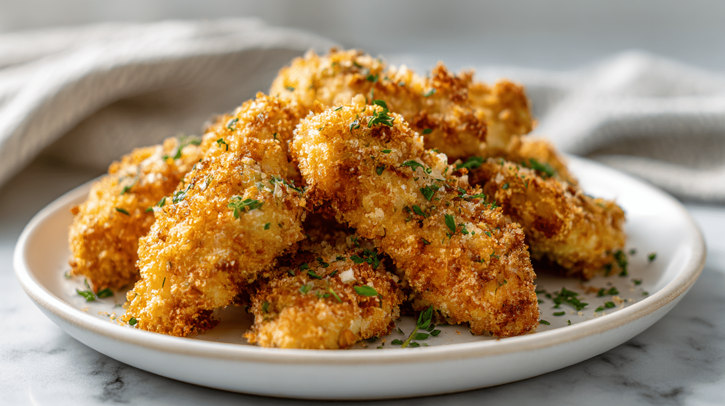 Schnell und einfach: paniertes Hähnchen aus dem Air Fryer.