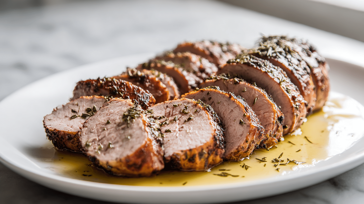 schweinefilet im air fryer mit einer knusprigen Kruste
