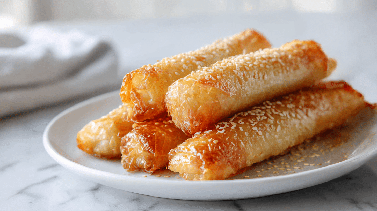 Savory sigara börek air fryer gefüllt mit leckerem Käse.