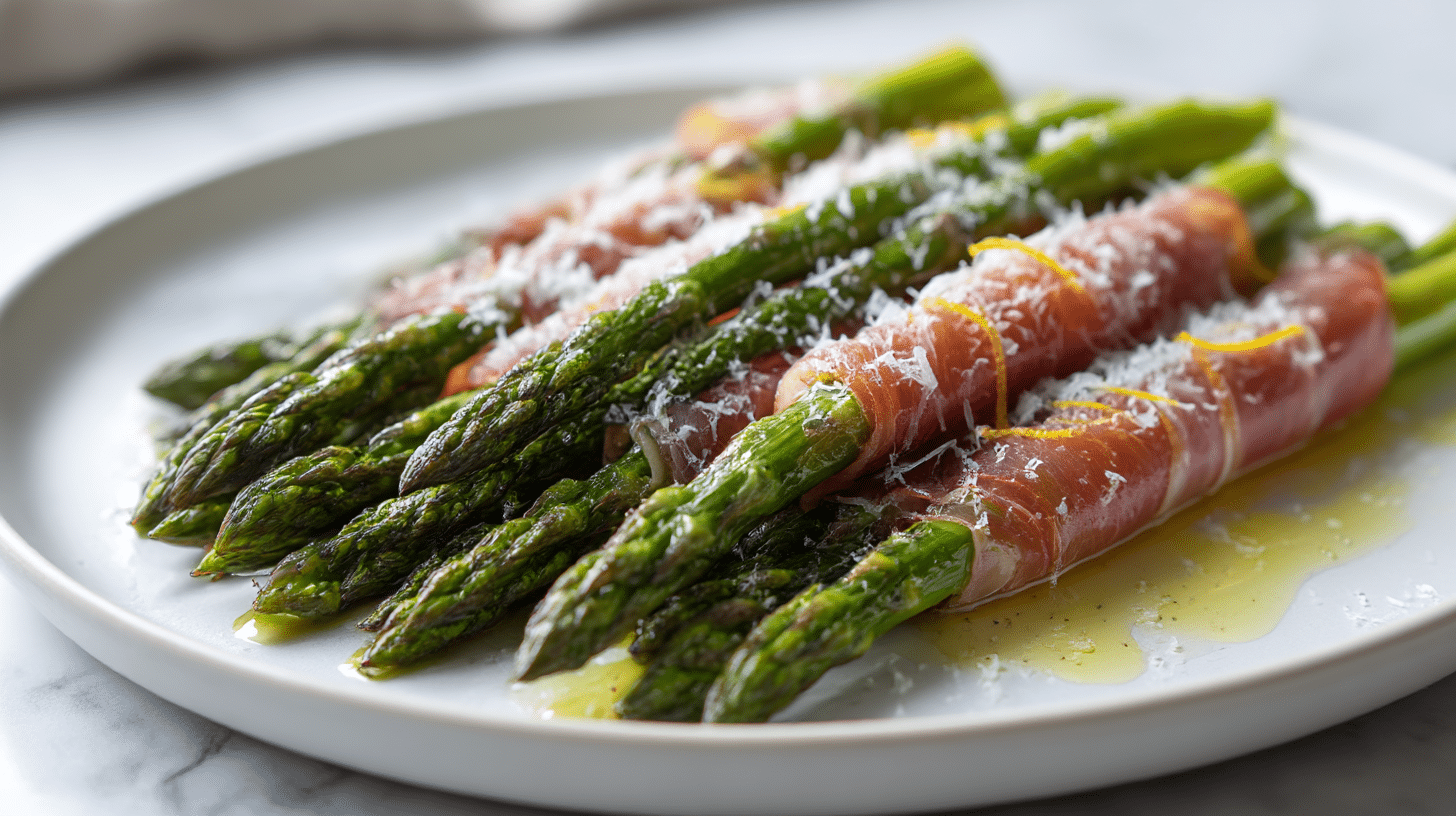 spargel im air fryer mit zitronenbutter serviert