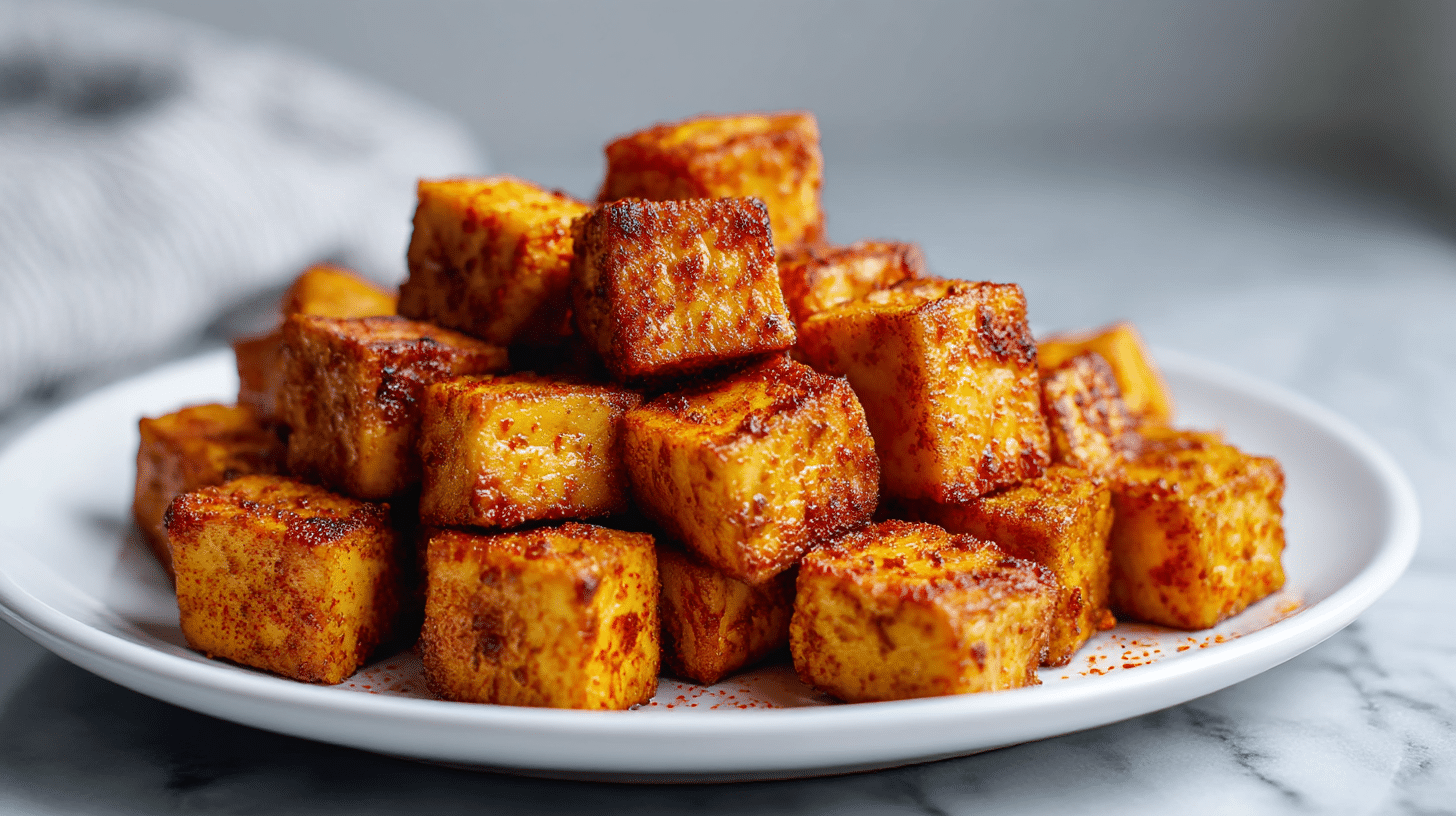 Gesunde vegane air fryer rezepte mit gerösteten Blumenkohl-Bissen