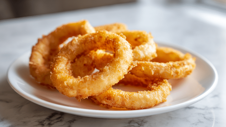 Eine köstliche zwiebel im air fryer, knusprig und goldbraun gebacken.