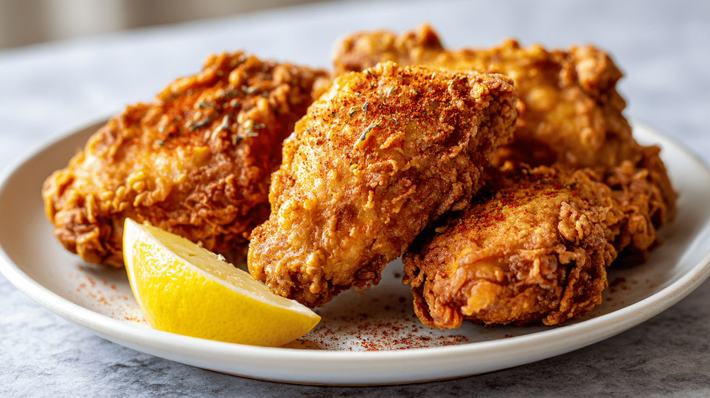 backhendl air fryer präsentiert auf dem Tisch
