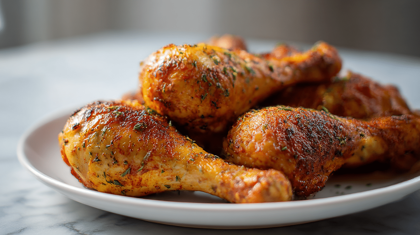 gebackenes hähnchen air fryer mit einer tollen Beilage