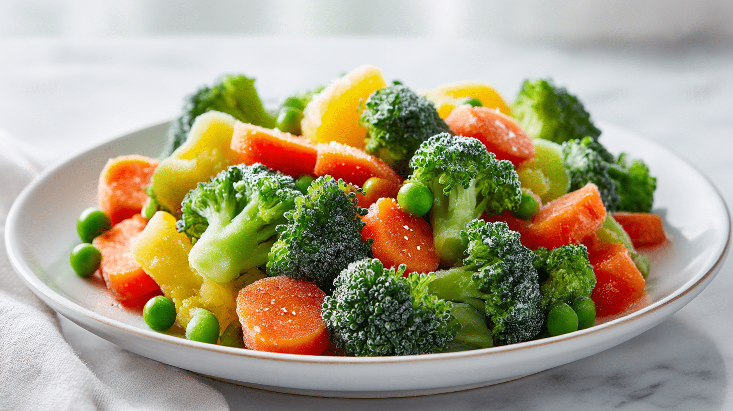 gefrorenes gemüse im air fryer goldbraun