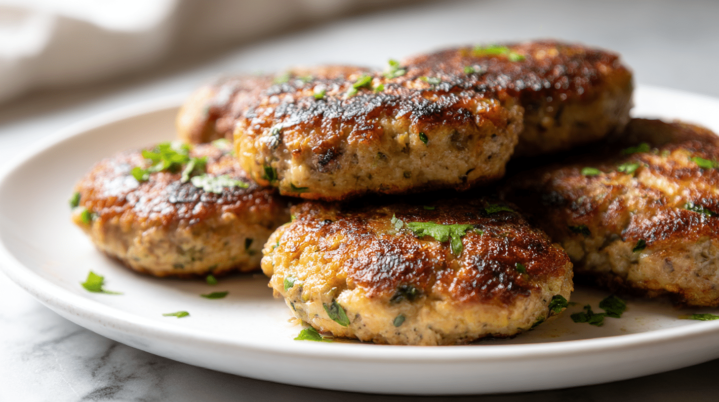 gehacktes im air fryer serviert mit Beilagen