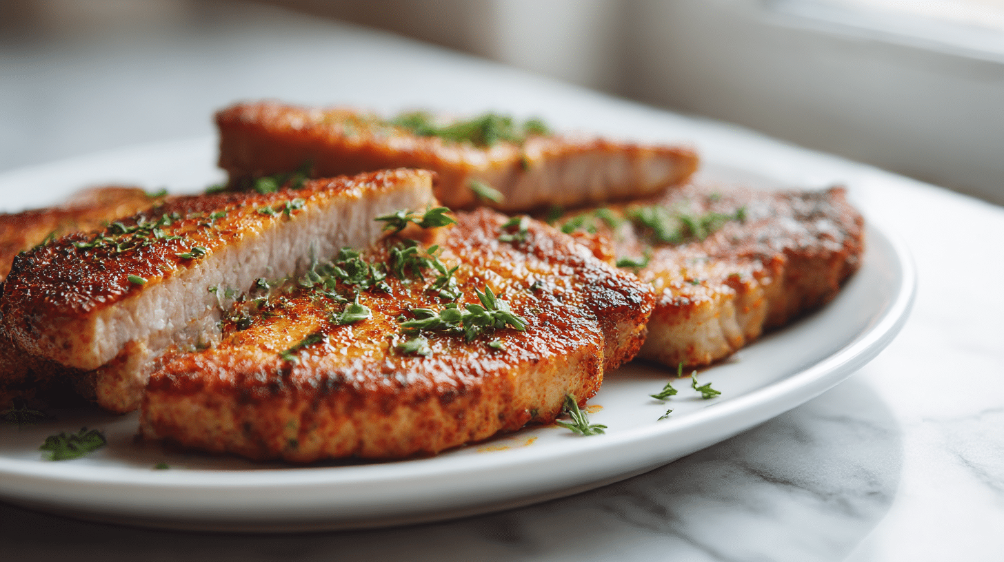 kotelett im air fryer mit einer knusprigen Kruste
