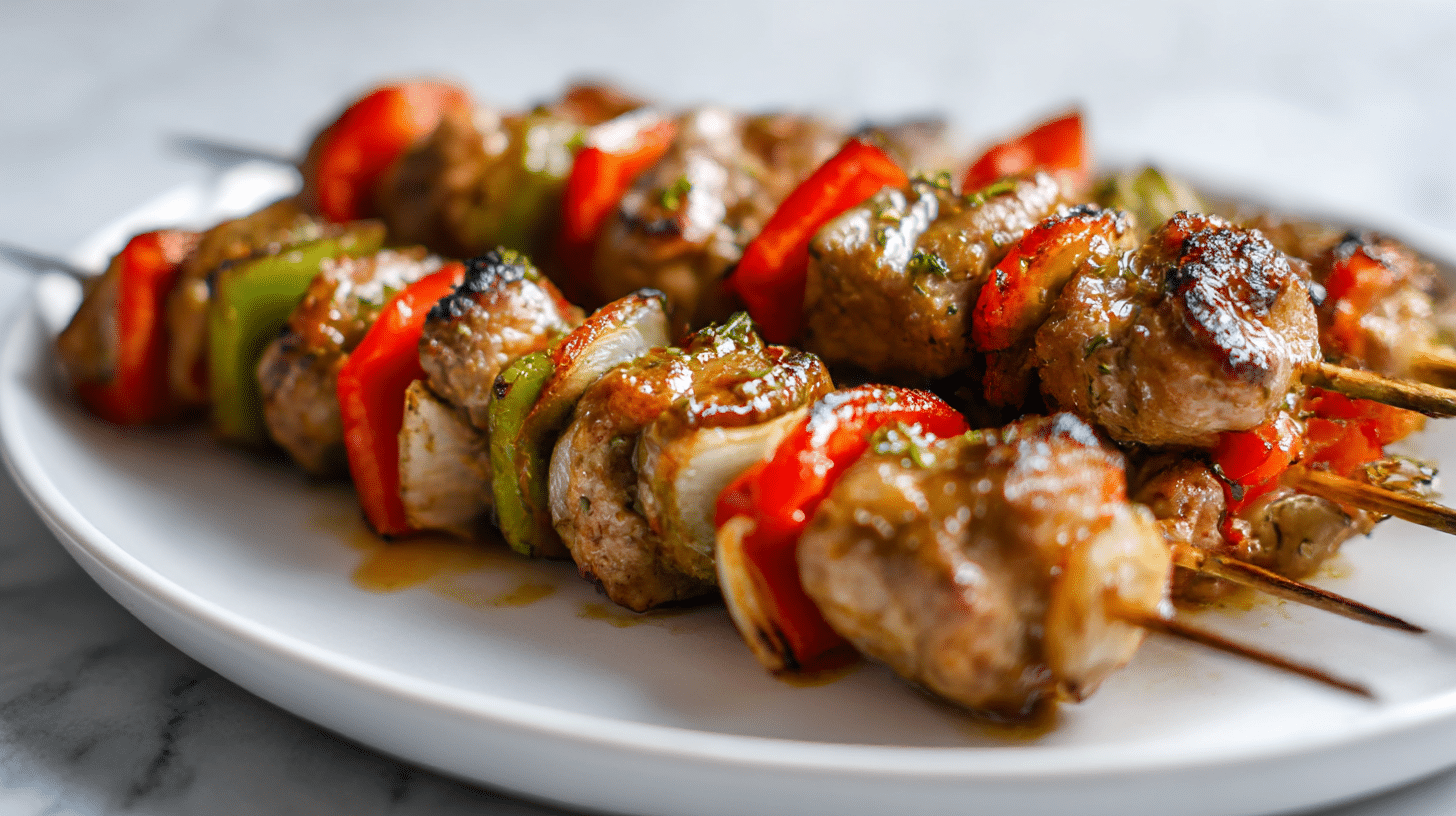 schaschlik im air fryer für fleischliebhaber schön angerichtet