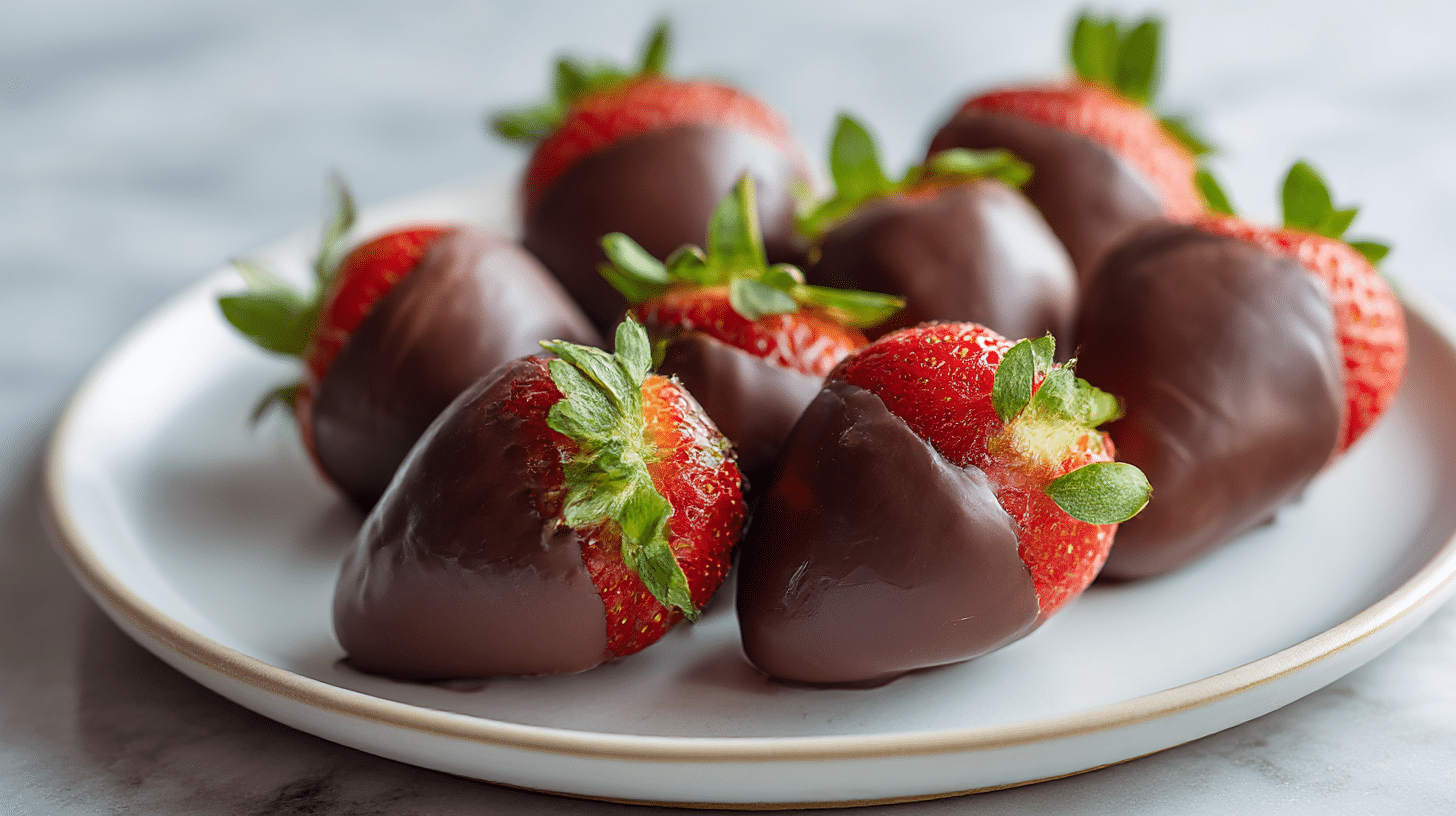 schokoladenerdbeeren air fryer valentinstag auf einer Festtagstafel