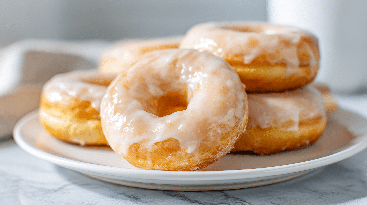 valentinstag donuts air fryer in einem bunten Tablett serviert