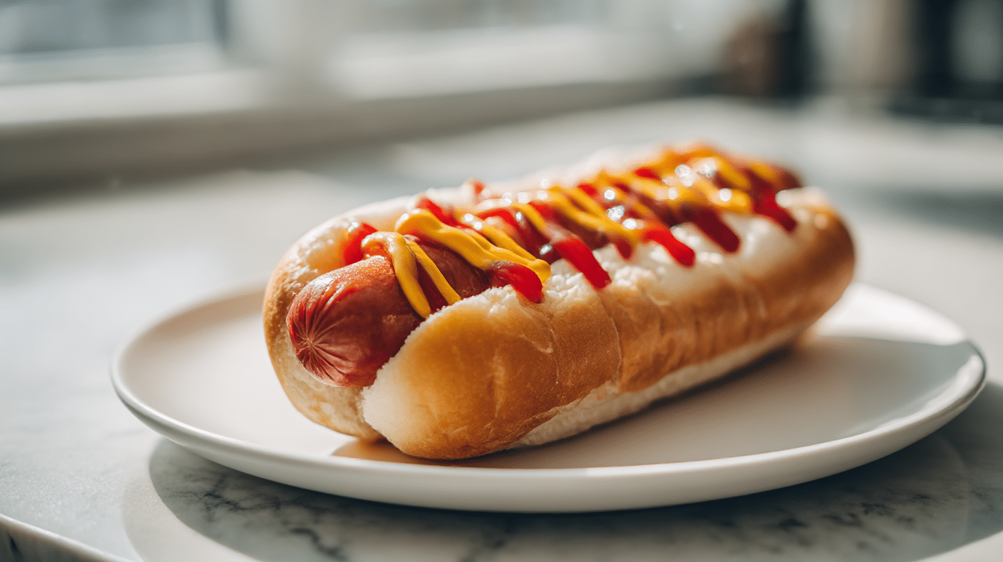 schmackhafter hotdog im air fryer gegrillt