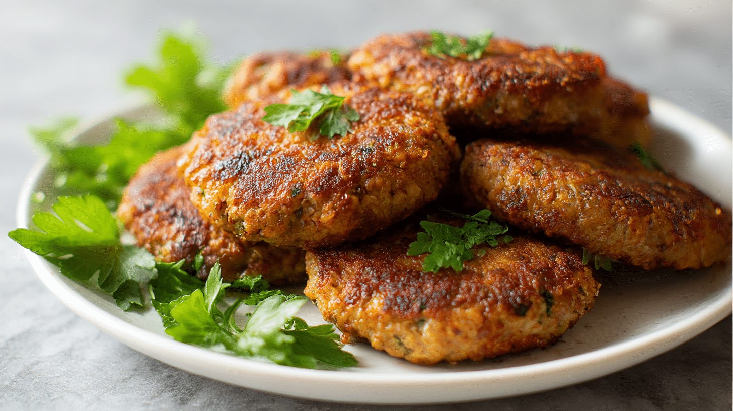 Familienteller mit kotlety mielone z air fryer