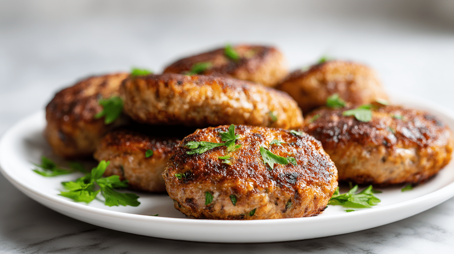 Leckere kotlety mielone z air fryer mit Beilagen