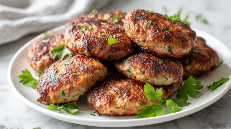 Kotlety mielone z air fryer auf dem Teller serviert