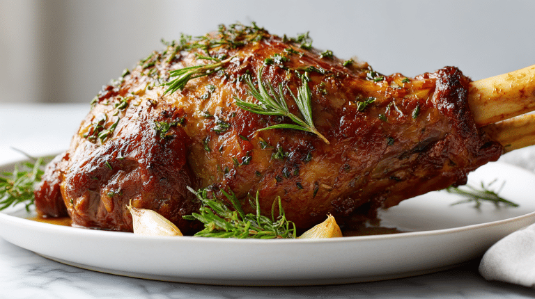 Lammkeule mit Knochen im Air Fryer frisch zubereitet