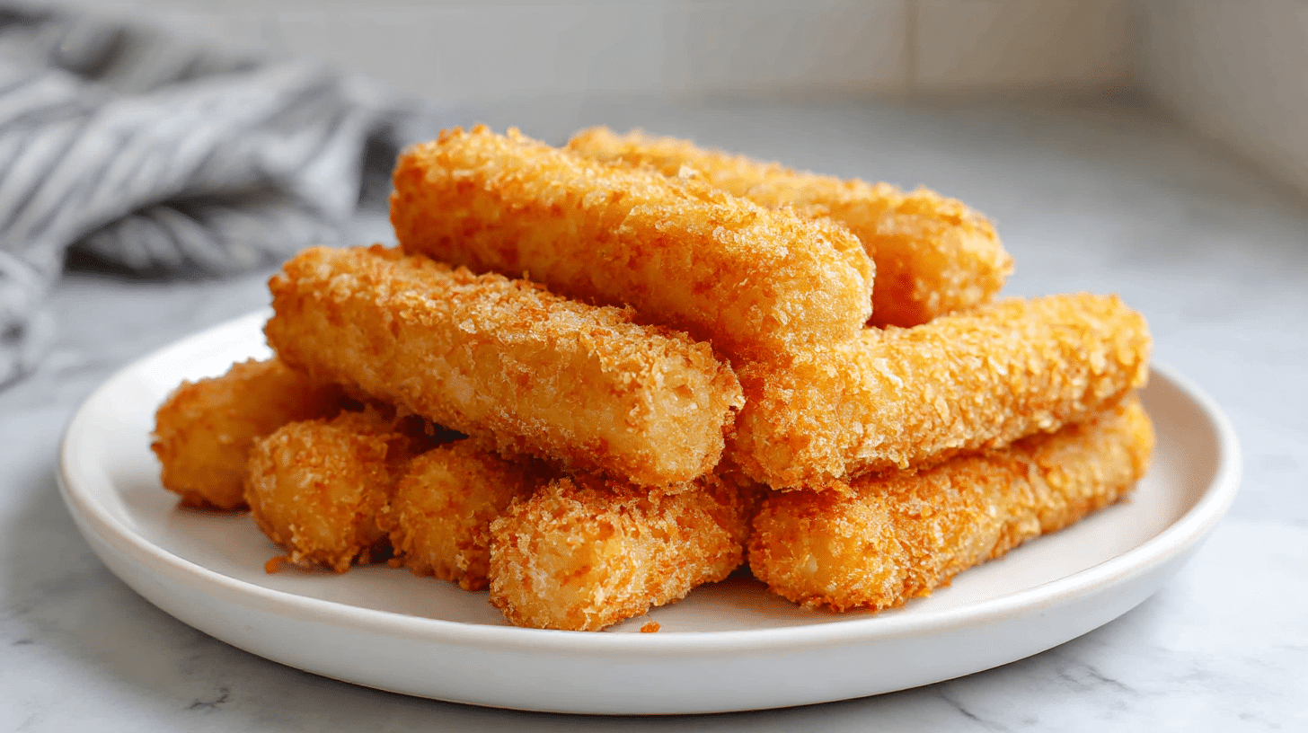 mozzarella sticks im air fryer knusprig, der perfekte Snack für jeden Filmabend