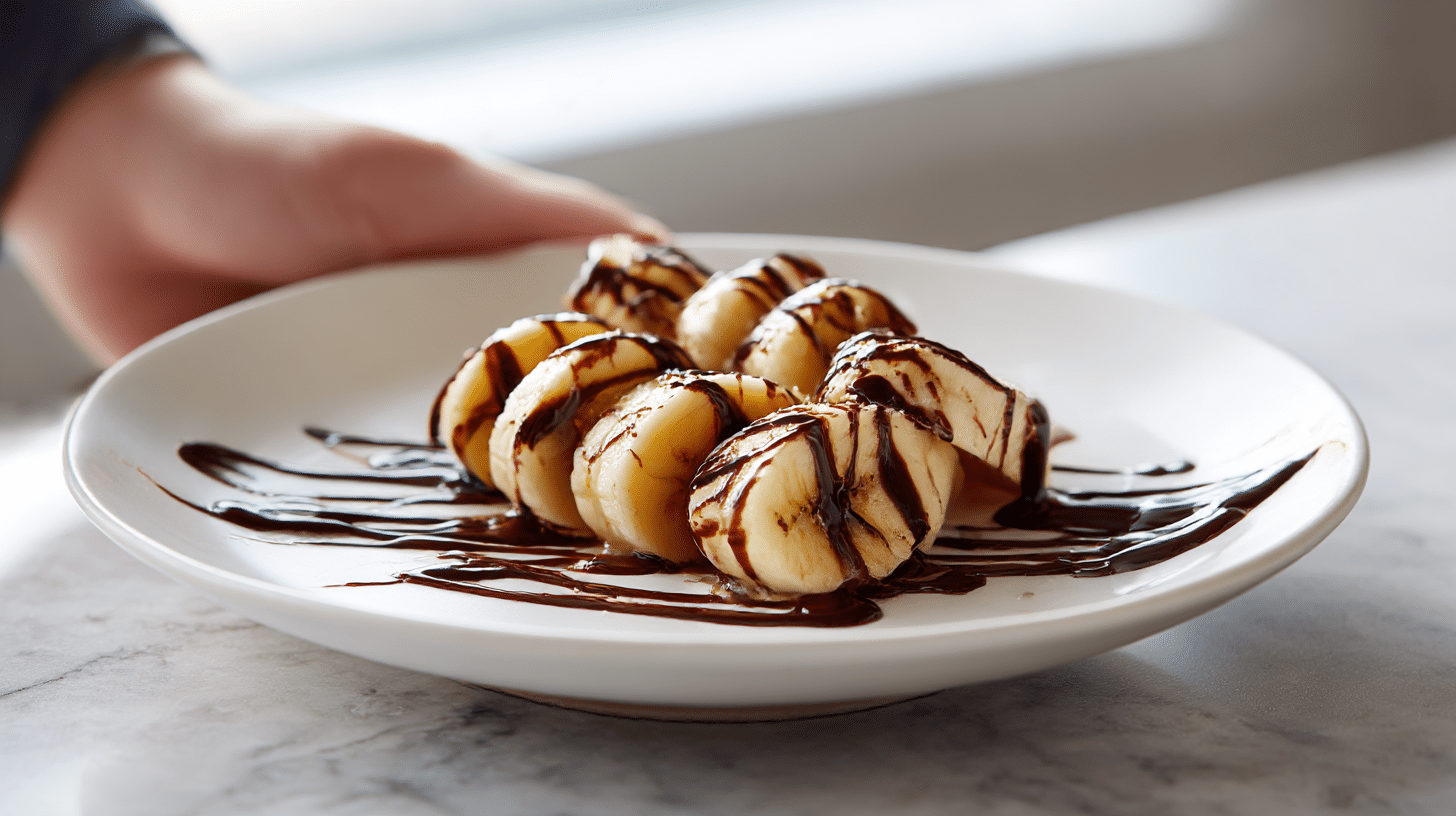 Airfryer Schoko Banane Rezept 9 Ein köstliches schoko banane air fryer Gericht auf dem Teller.