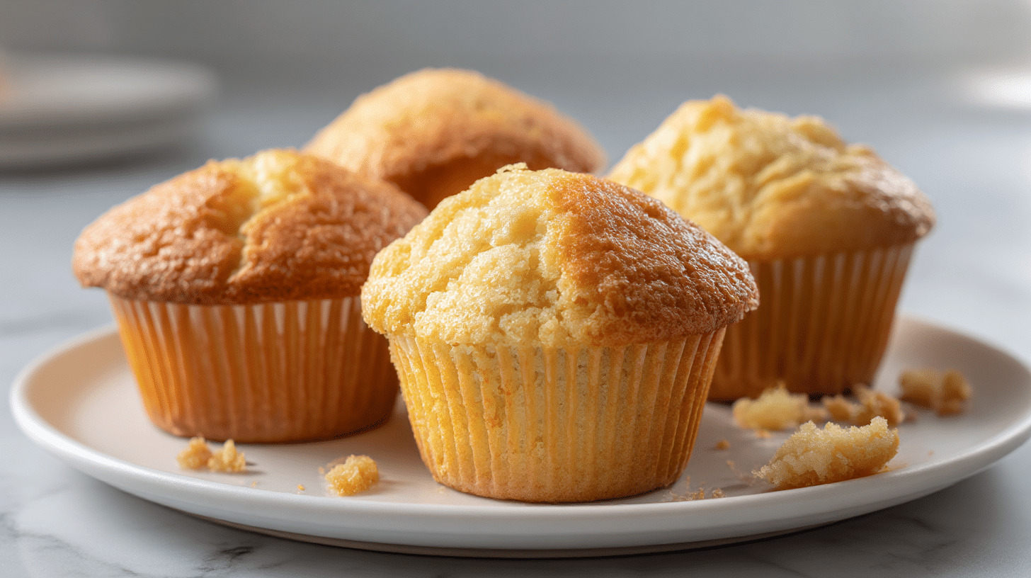 vanille muffins air fryer rezept auf einem Tisch serviert