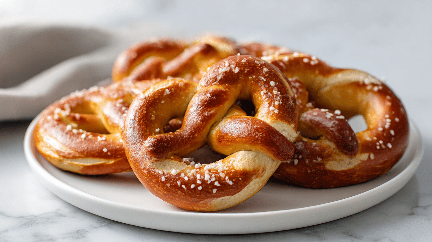 Aufbackbrezeln im air fryer ansprechend anrichten