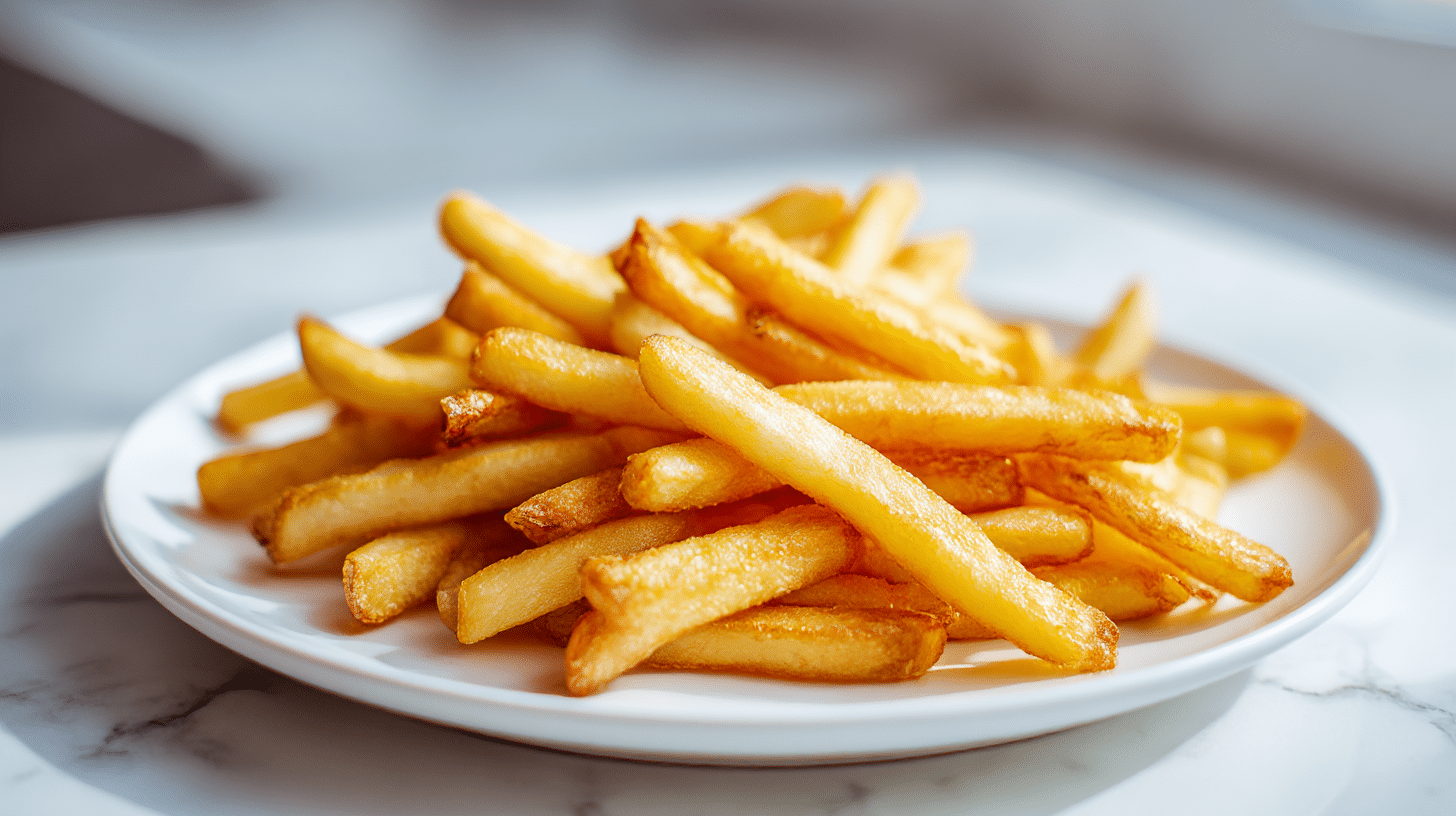 Leckere frytki z air fryer frisch zubereitet.