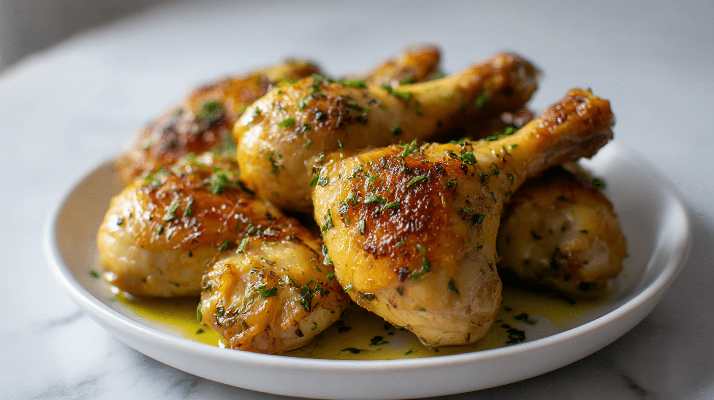 Zubereitung von Hähnchenkeule mit knusperhaut air fryer in der Küche