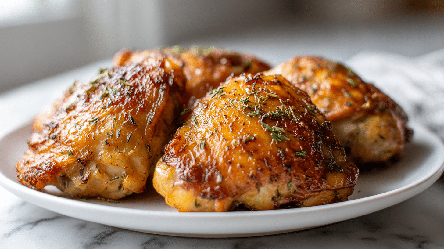 Hähnchenschenkel knusprig air fryer mit Beilagen