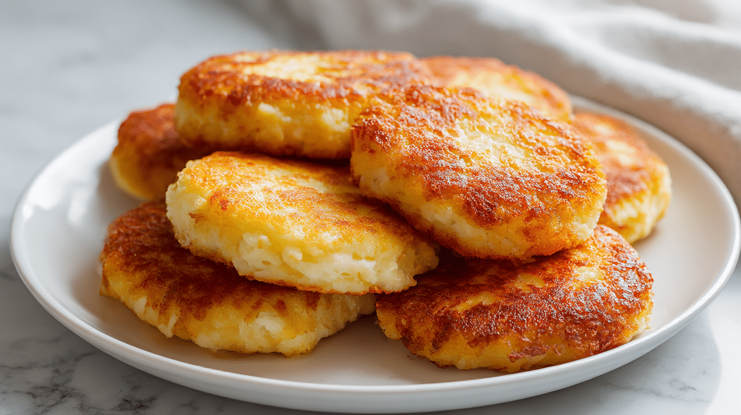 Hüttenkäsetaler air fryer als Beilage serviert