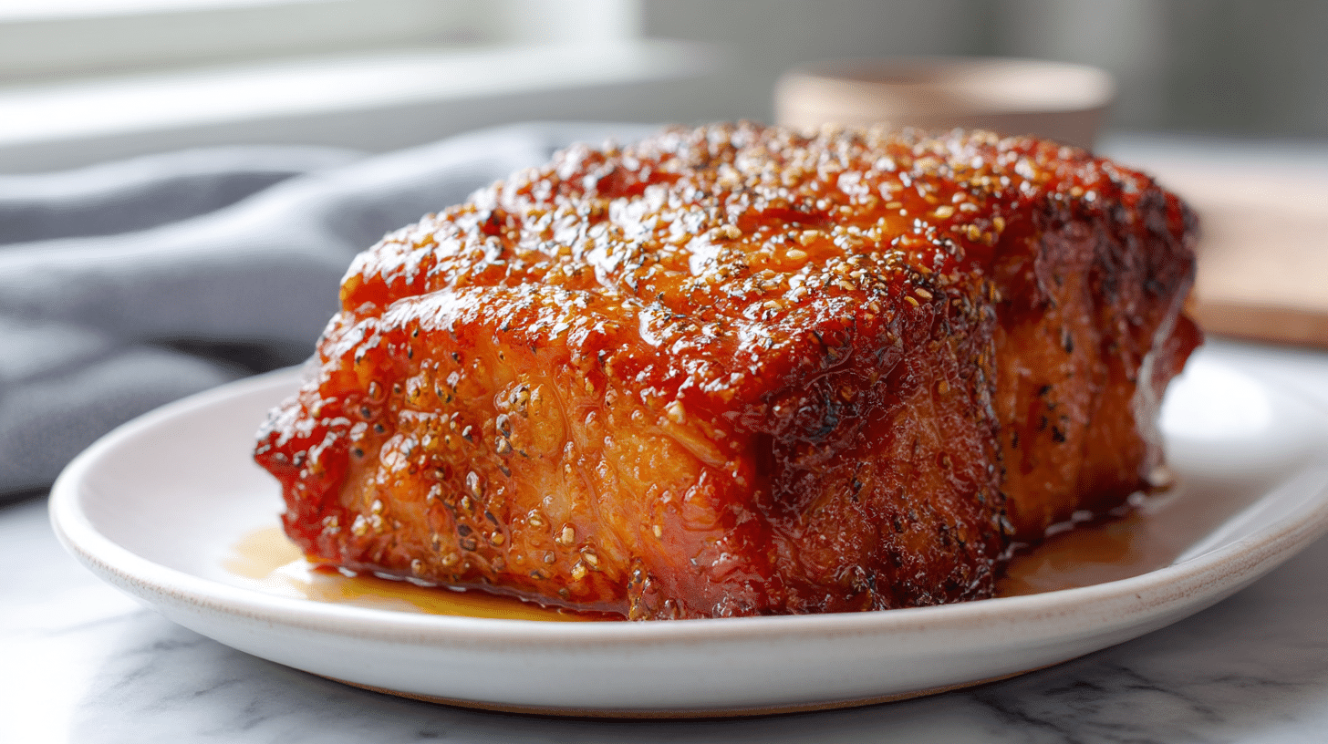 Kasslerbraten im Air Fryer serviert mit Beilagen