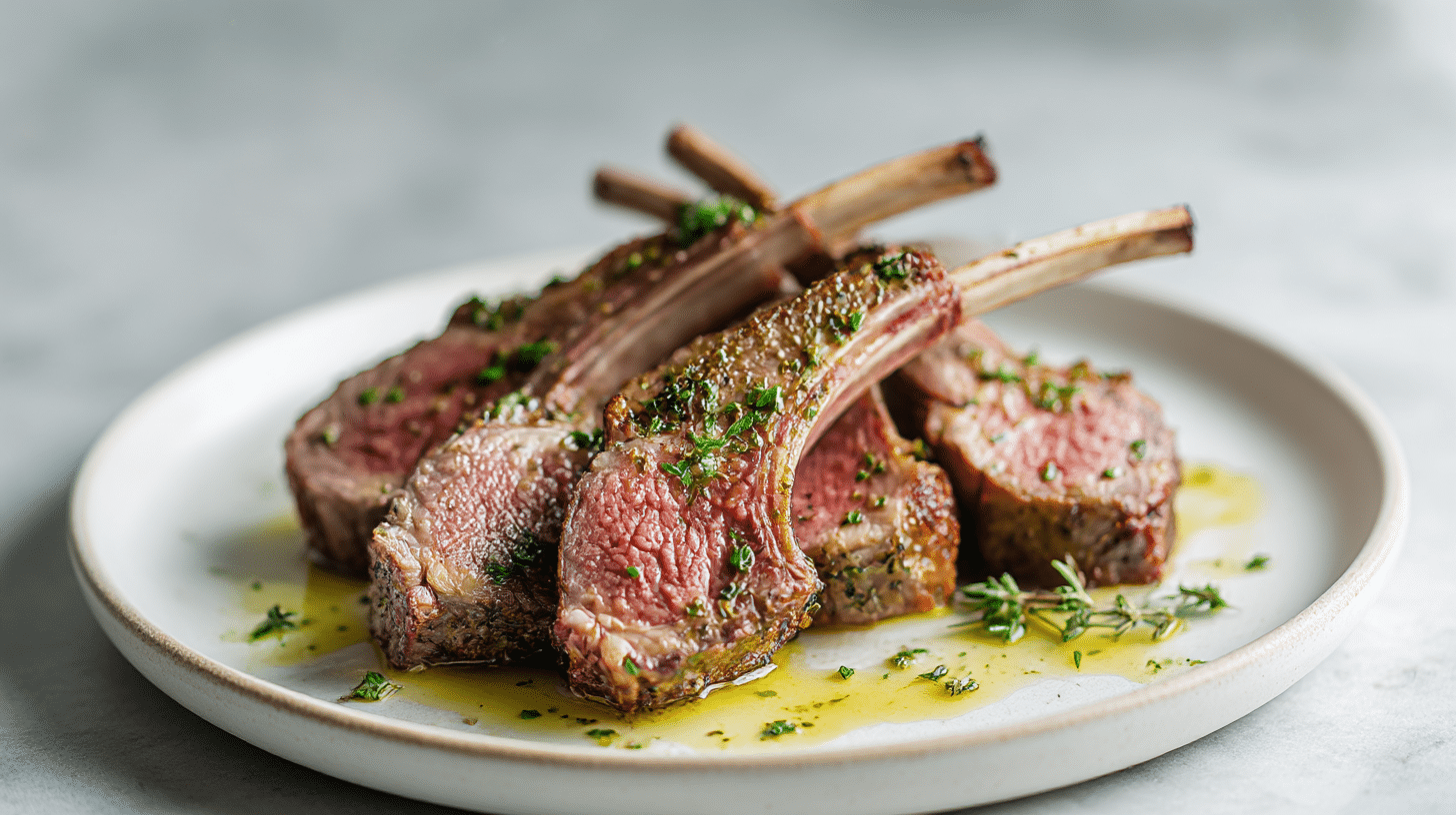 weiße Knoblauchsoße zu lamm air fryer serviert