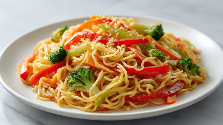 Mie Nudeln im Air Fryer zubereitet und perfekt knusprig geraten.