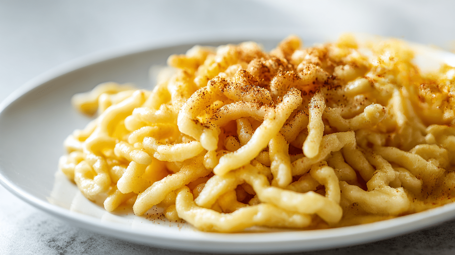 spätzle im air fryer mit leckerer sauce